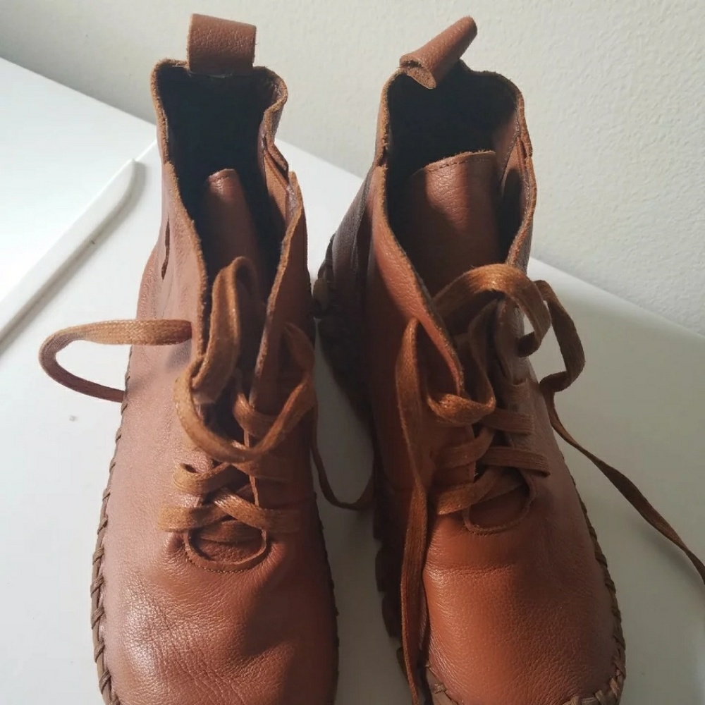Brown leather shoes